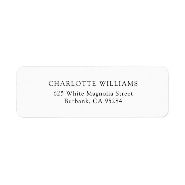 Elegant Modern Minimalist Return Address Label (Front)