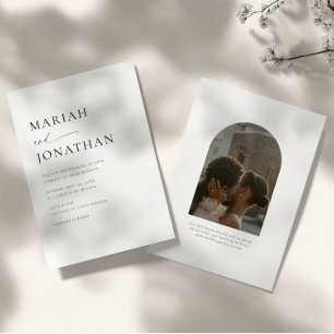 Elegant Modern Minimalist RSVP Photo Wedding Invitation
