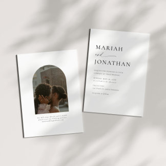 Elegant Modern Minimalist RSVP Photo Wedding Invitation