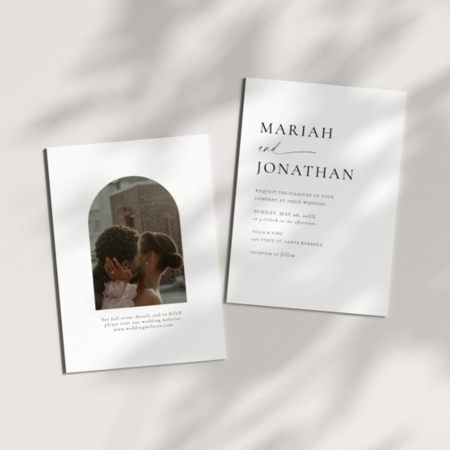Elegant Modern Minimalist RSVP Photo Wedding Invitation (Creator Uploaded)