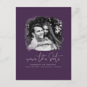 Elegant Modern Minimalist Save The Date Photo Anno Announcement Postcard