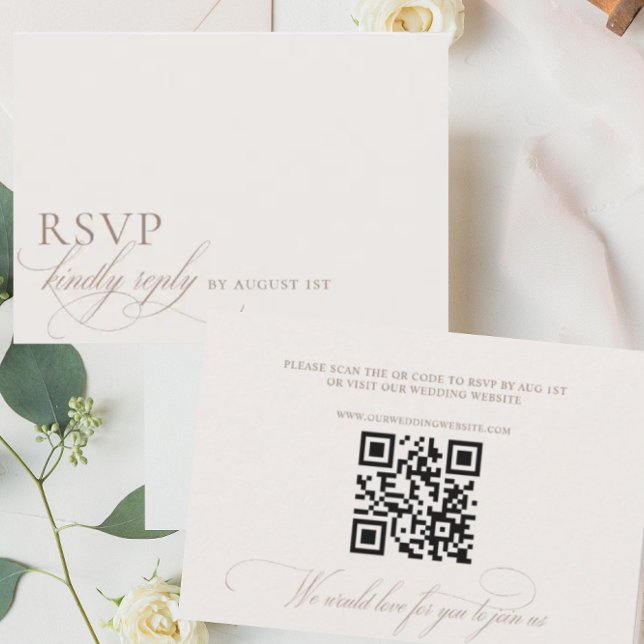 Elegant Modern Minimalist Script Wedding  RSVP Card (Creator Uploaded)