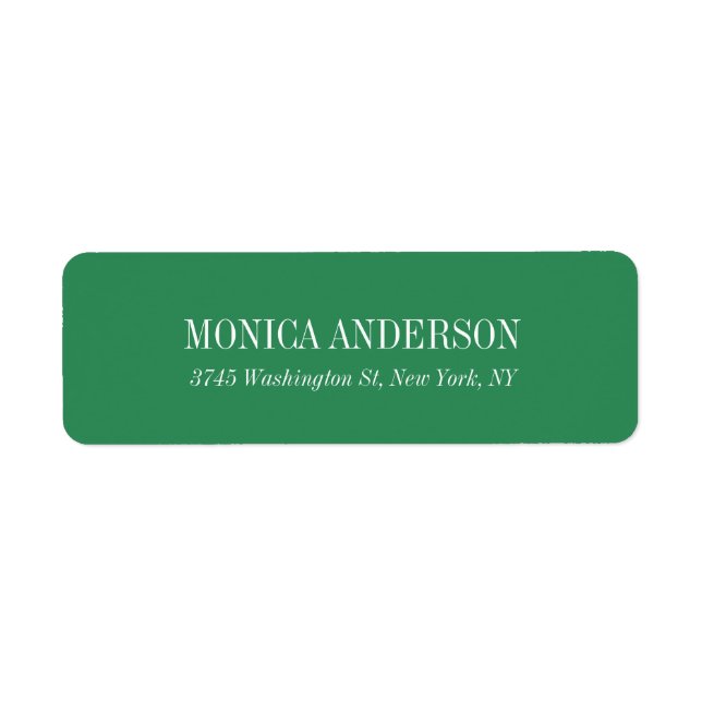 Elegant Modern Minimalist Sea Green Label (Front)