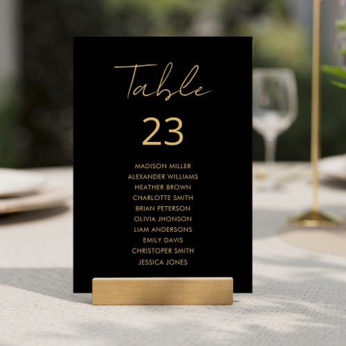 Elegant Modern Minimalist Seating Chart Table Number