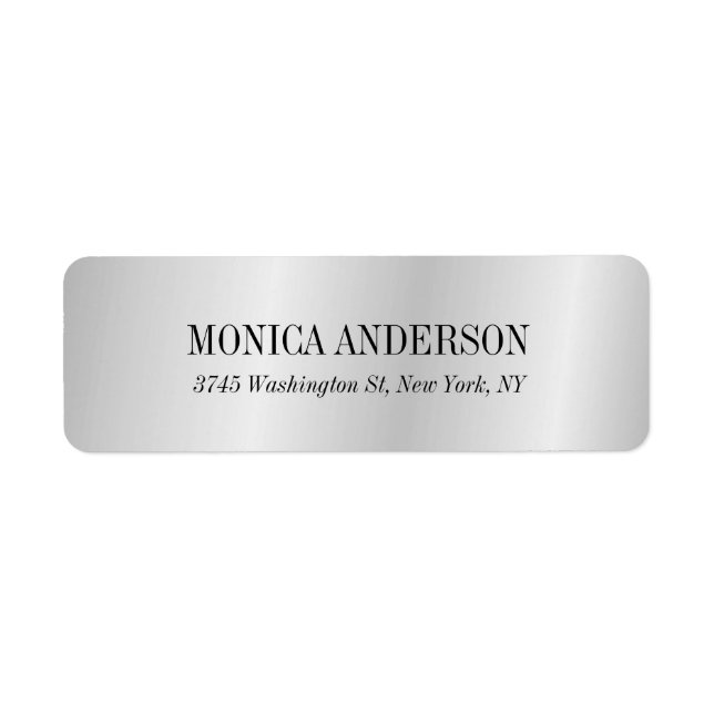 Elegant Modern Minimalist Silver Grey Label (Front)