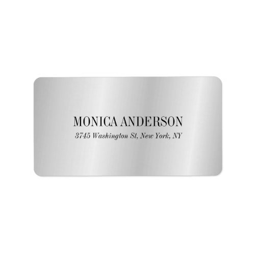 Elegant Modern Minimalist Silver Grey Label