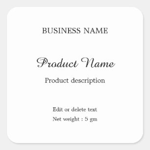 Elegant modern minimalist square product label