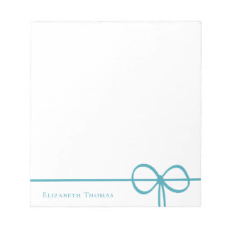 Elegant Modern Minimalist Stylish Blue Bow Notepad