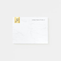 Elegant Modern Minimalist Template Gold And Marble Post-it Notes
