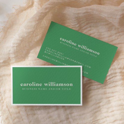 Elegant Modern Minimalist Trendy Kelly Green  Business Card