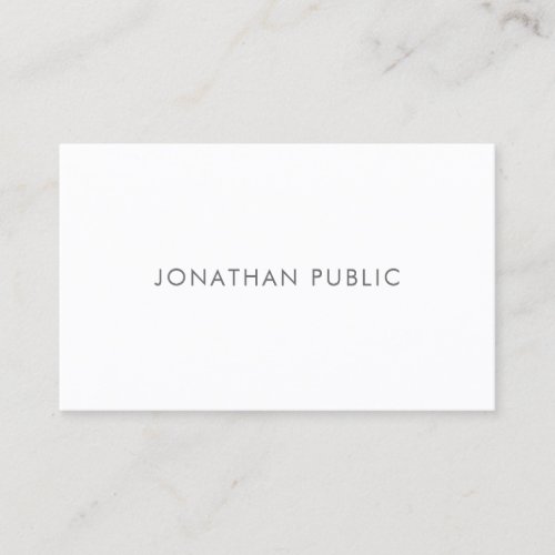 Elegant Modern Minimalist Trendy Simple Plain Business Card