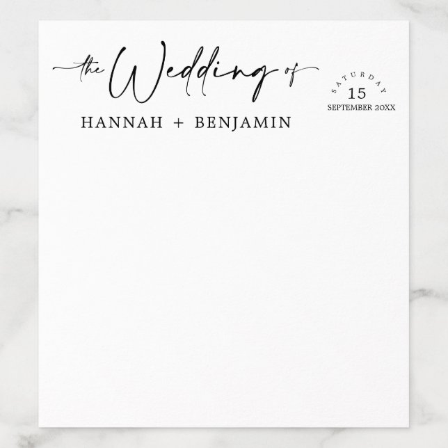 Elegant Modern Minimalist Wedding Arch Script Envelope Liner (Design)