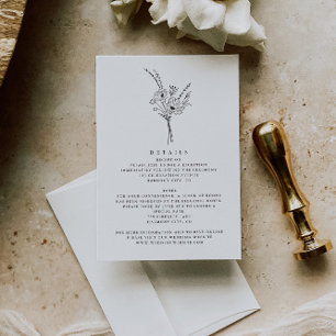 Elegant Modern Minimalist Wedding Details Card