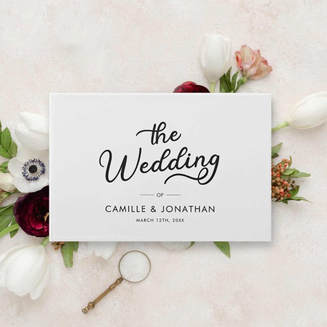 Elegant Modern Minimalist Wedding Guest Book (Minimal Elegant Modern Wedding Guest Book)