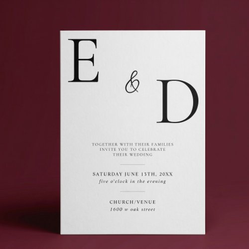 Elegant Modern Minimalist Wedding Invitation
