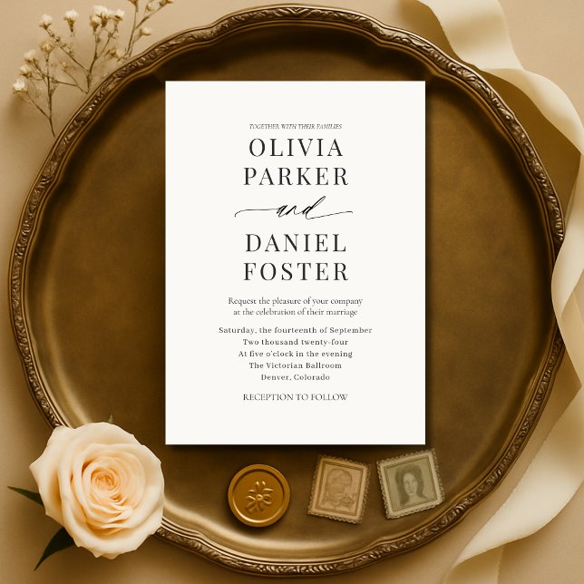 Elegant Modern Minimalist Wedding  Invitation (Creator Uploaded)