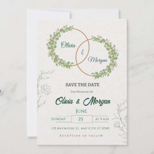 Elegant Modern Minimalist Wedding Invite