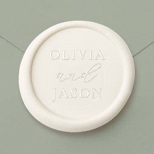 Elegant Modern Minimalist Wedding Monogram Wax Seal Sticker