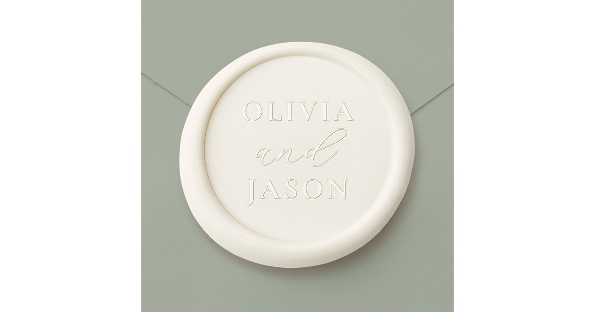 Elegant Modern Minimalist Wedding Monogram Wax Seal Sticker | Zazzle
