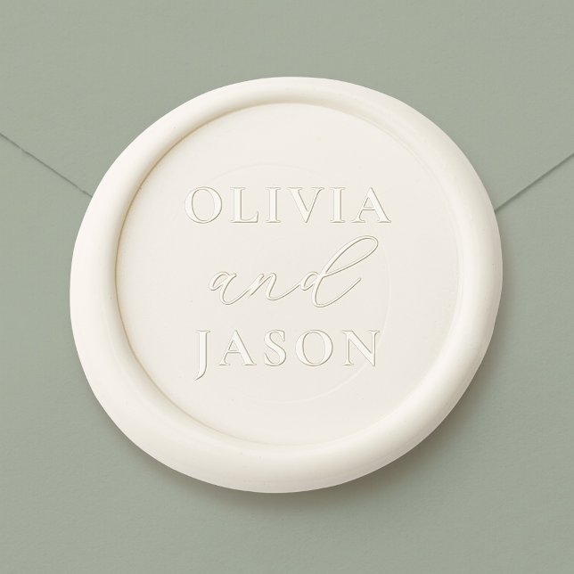 Elegant Modern Minimalist Wedding Monogram Wax Seal Sticker (Creator Uploaded)
