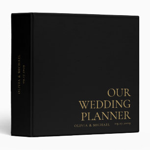 Elegant Modern Minimalist Wedding Planner 3 Ring Binder