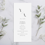 Elegant Modern Minimalist Wedding Program<br><div class="desc">Modern wedding programs with elegant minimalist design in black and white color.</div>