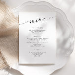 Elegant Modern Minimalist Wedding Reception Menu<br><div class="desc">Introducing our Elegant Modern Minimalist Wedding Menus – the perfect blend of simplicity and sophistication for your special day. These menus feature a clean and contemporary design that complements any wedding theme, adding a touch of modern elegance to your tablescape. What makes them truly special is the heartfelt thank-you message...</div>