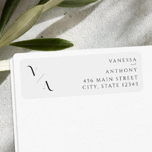 Elegant Modern Minimalist Wedding Return Address Label