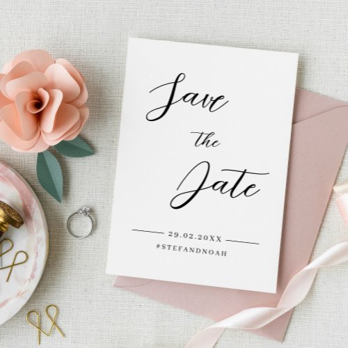Elegant Modern Minimalist Wedding Save the Date 