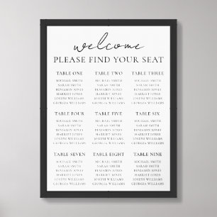 Elegant Modern Minimalist Wedding Seating Chart
