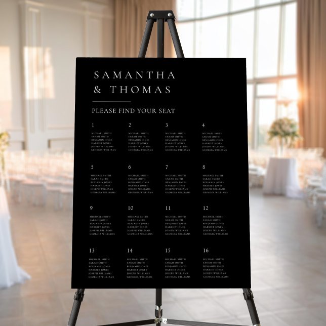 Elegant Modern Minimalist Wedding Seating Chart Foam Board (Creator Uploaded)