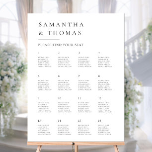 Elegant Modern Minimalist Wedding Seating Chart Foam Board