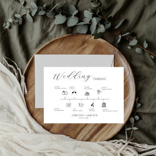 Elegant Modern Minimalist Wedding Timeline details RSVP Card