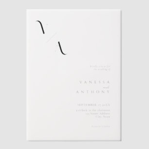 Elegant Modern Minimalist Wedding Vellum Invitations