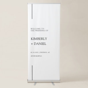 Elegant Modern Minimalist Wedding Welcome Retractable Banner