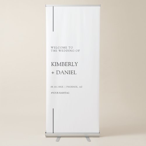 Elegant Modern Minimalist Wedding Welcome  Retractable Banner