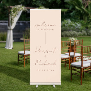 Elegant Modern Minimalist Wedding Welcome Retractable Banner