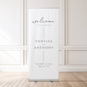 Elegant Modern Minimalist Wedding Welcome Retractable Banner