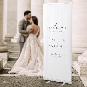 Elegant Modern Minimalist Wedding Welcome Retractable Banner