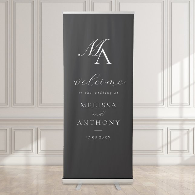 Elegant Modern Minimalist Wedding Welcome Retractable Banner (Creator Uploaded)
