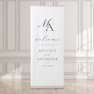 Elegant Modern Minimalist Wedding Welcome Retractable Banner