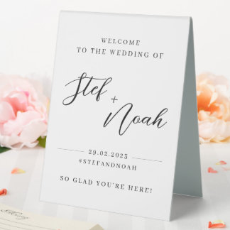 Elegant Modern Minimalist Wedding Welcome Sign