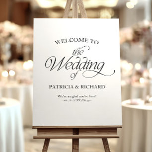 Elegant Modern Minimalist Wedding Welcome Sign