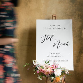Elegant Modern Minimalist Wedding Welcome Sign