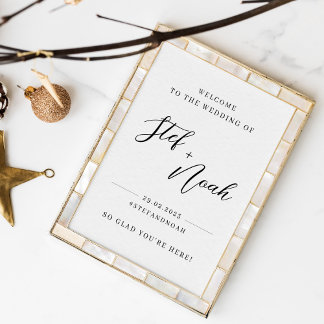 Elegant Modern Minimalist Wedding Welcome Sign