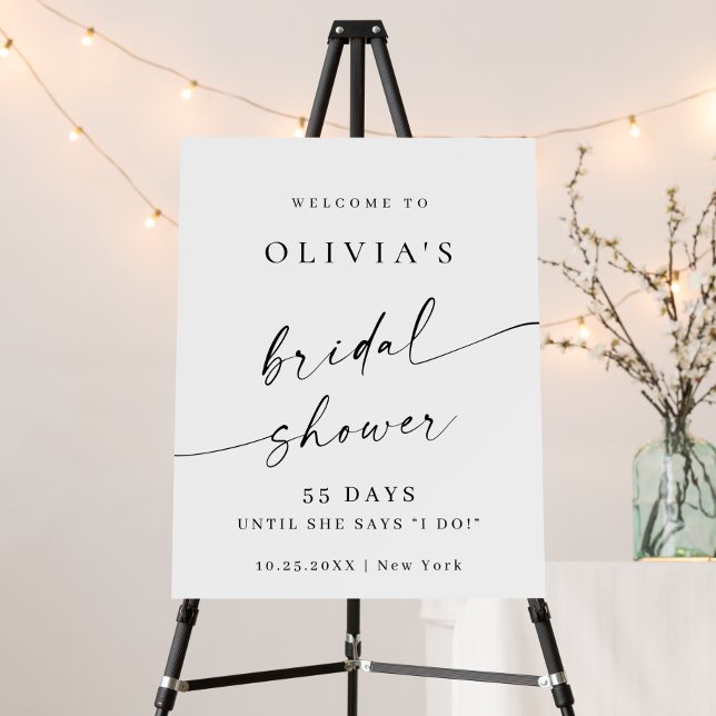 Elegant Modern Minimalist WELCOME Bridal Shower Foam Board (Creator Uploaded)