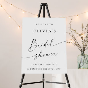 Elegant Modern Minimalist WELCOME Bridal Shower Foam Board