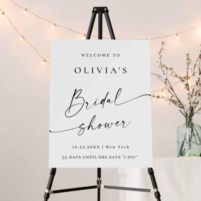 Elegant Modern Minimalist WELCOME Bridal Shower Foam Board (Creator Uploaded)