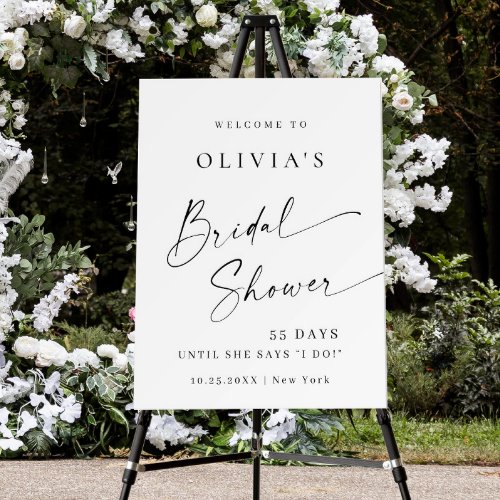 Elegant Modern Minimalist WELCOME Bridal Shower Foam Board