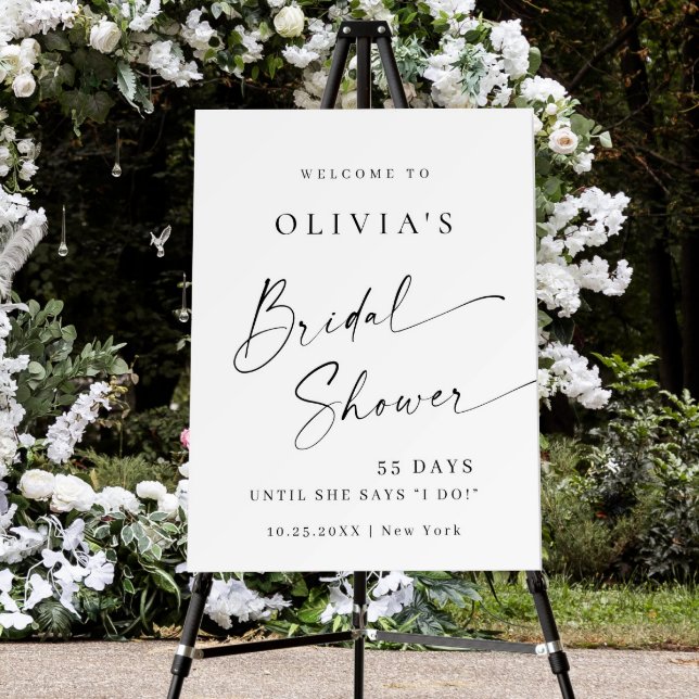 Elegant Modern Minimalist WELCOME Bridal Shower Foam Board (Creator Uploaded)